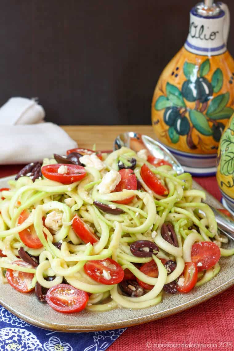 Zucchini Noodle Greek Salad from Cupcakes and Kale Chips