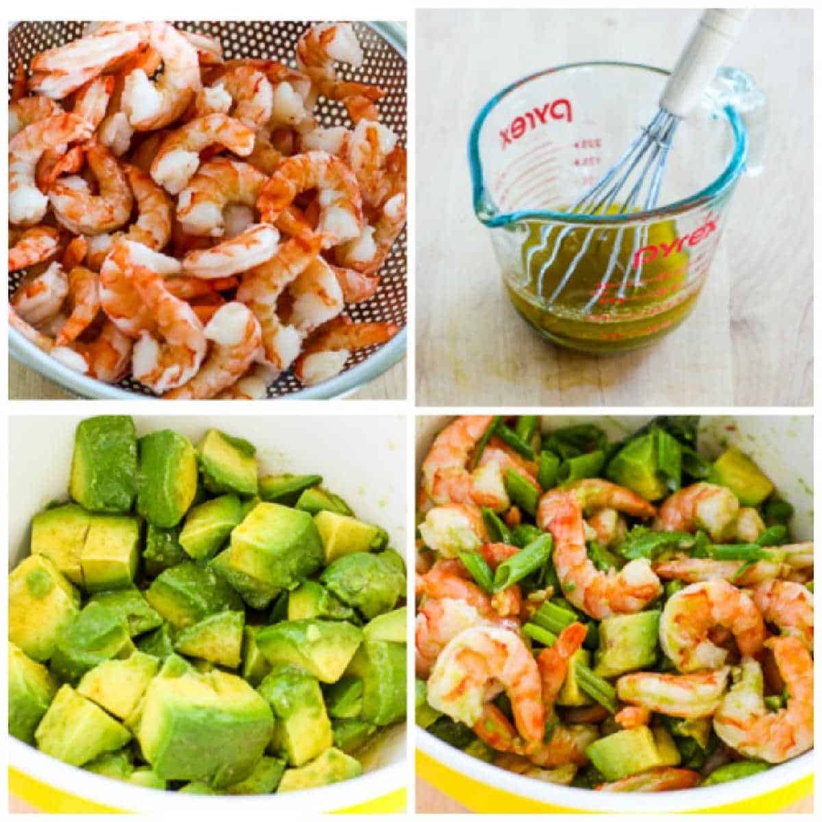Shrimp and Avocado Salad process shots collage