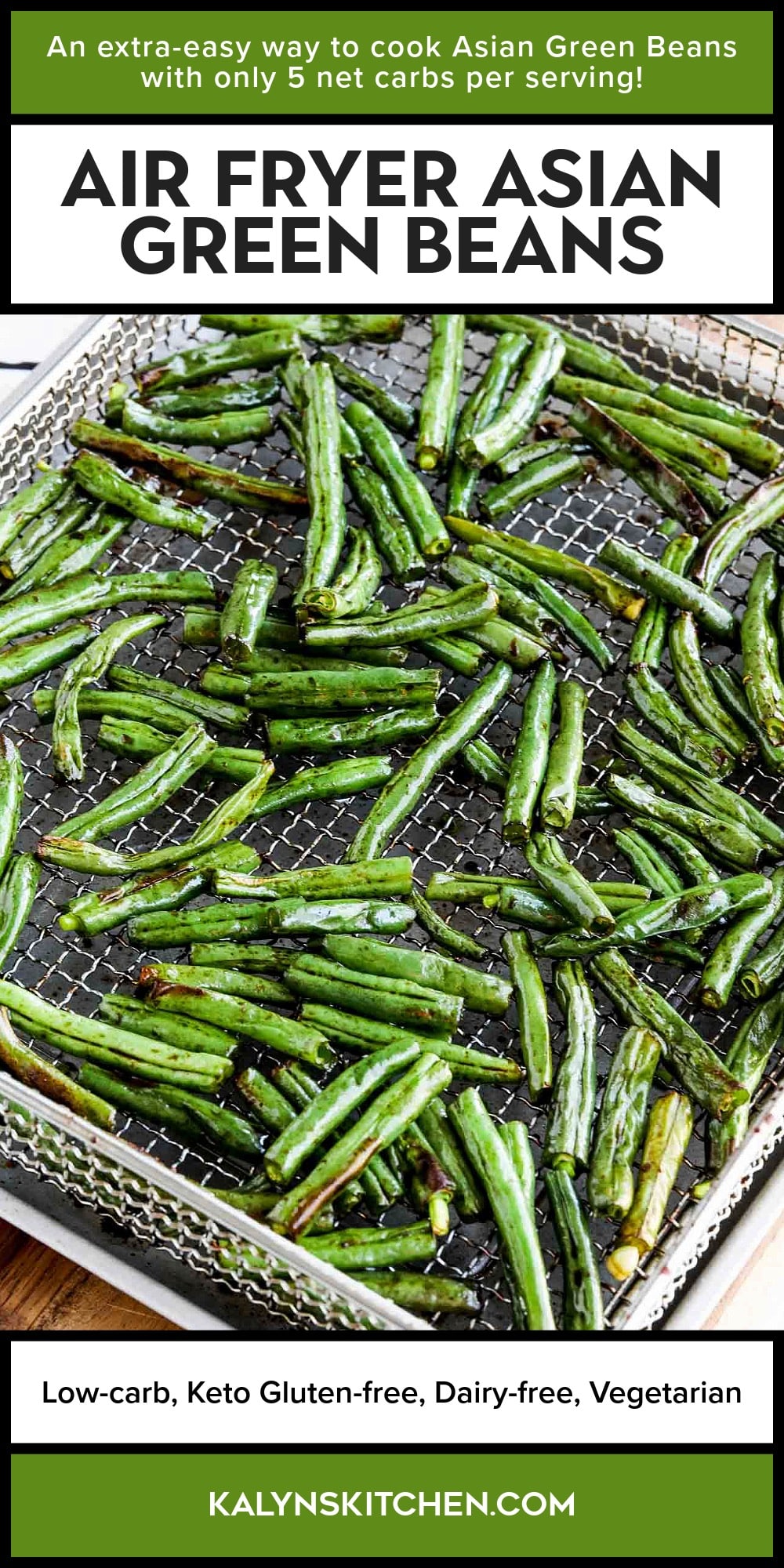 Pinterest image of Air Fryer Asian Green Beans