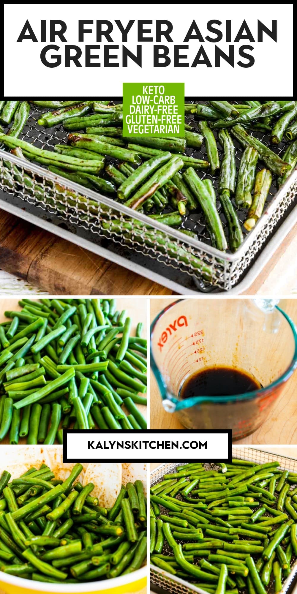 Pinterest image of Air Fryer Asian Green Beans