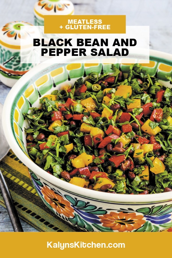 Pinterest image of Black Bean and Pepper Salad