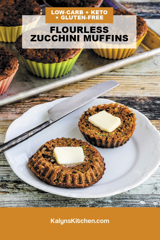 Pinterest image of Flourless Zucchini Muffins