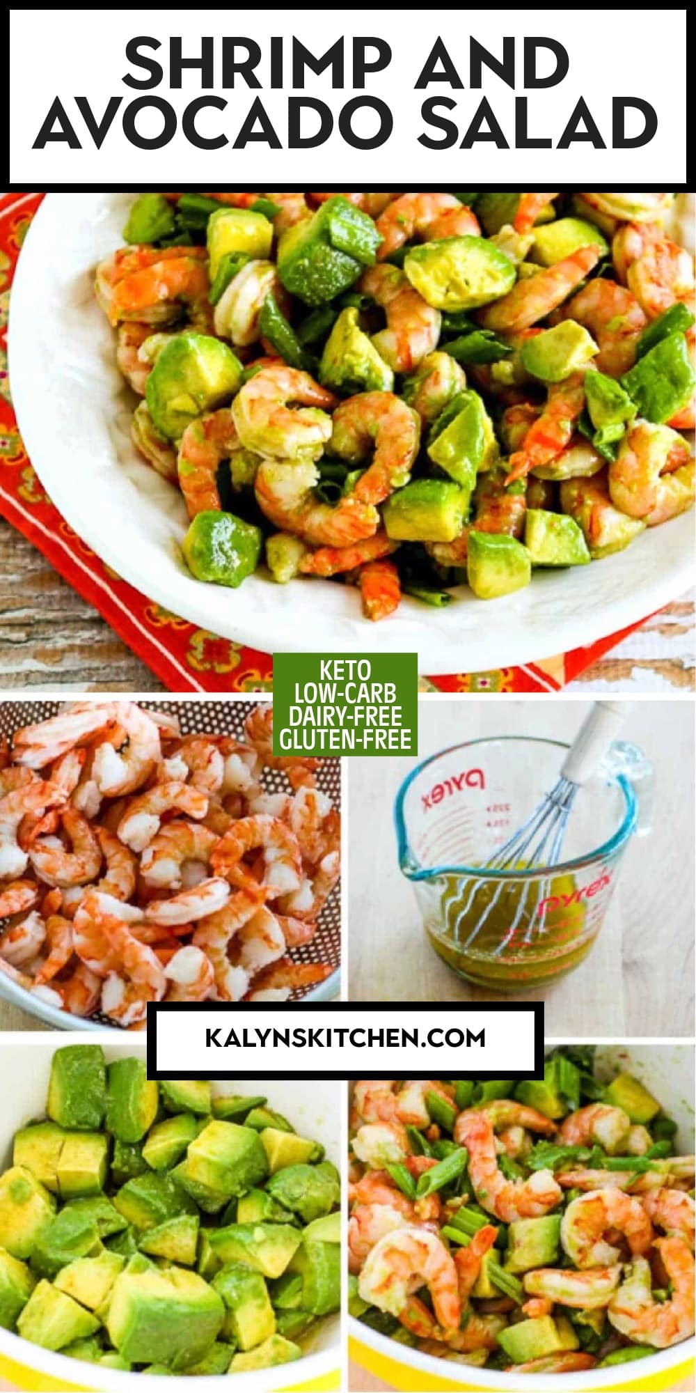 Pinterest image of Shrimp and Avocado Salad
