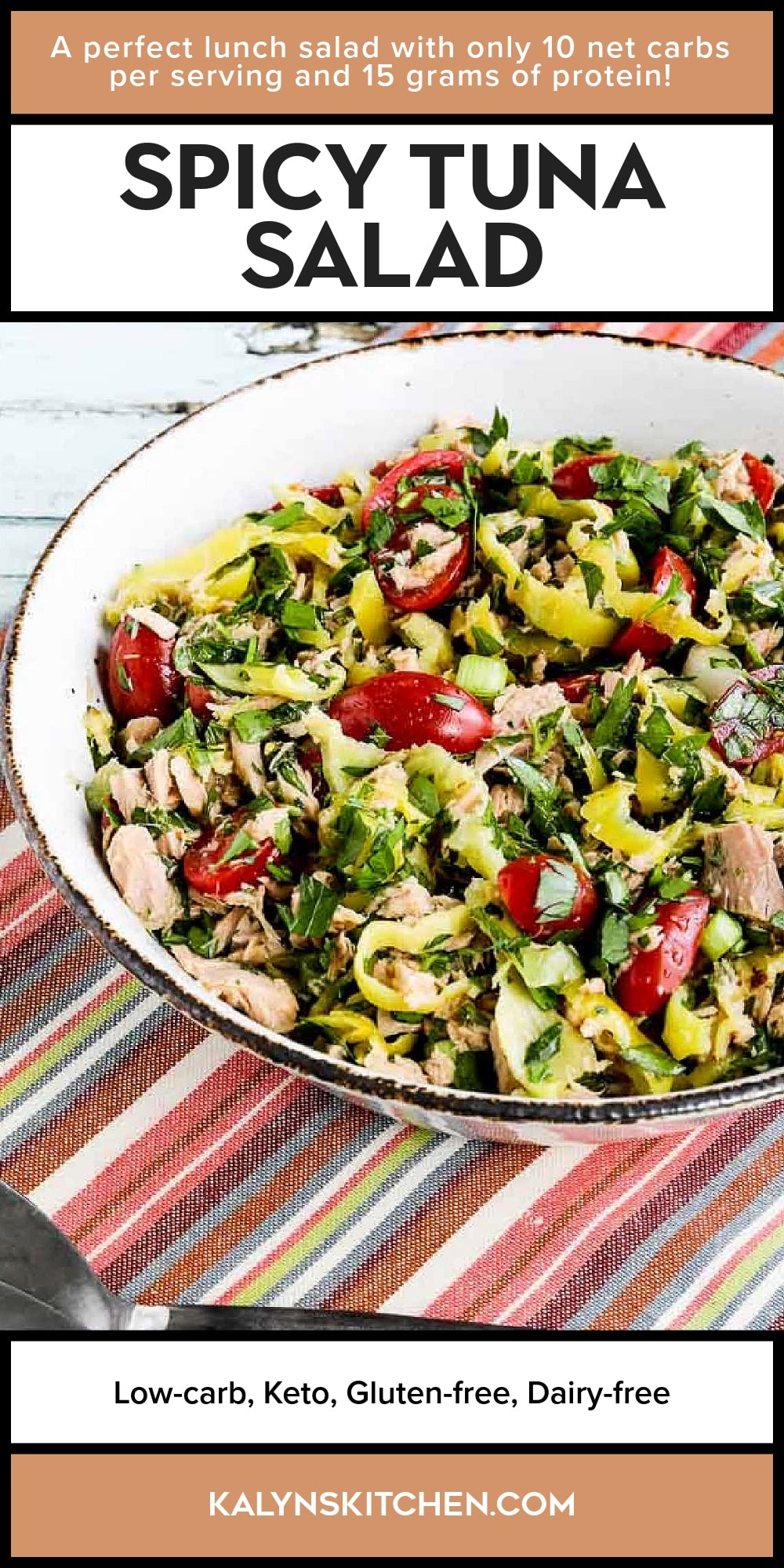 Pinterest image of Spicy Tuna Salad