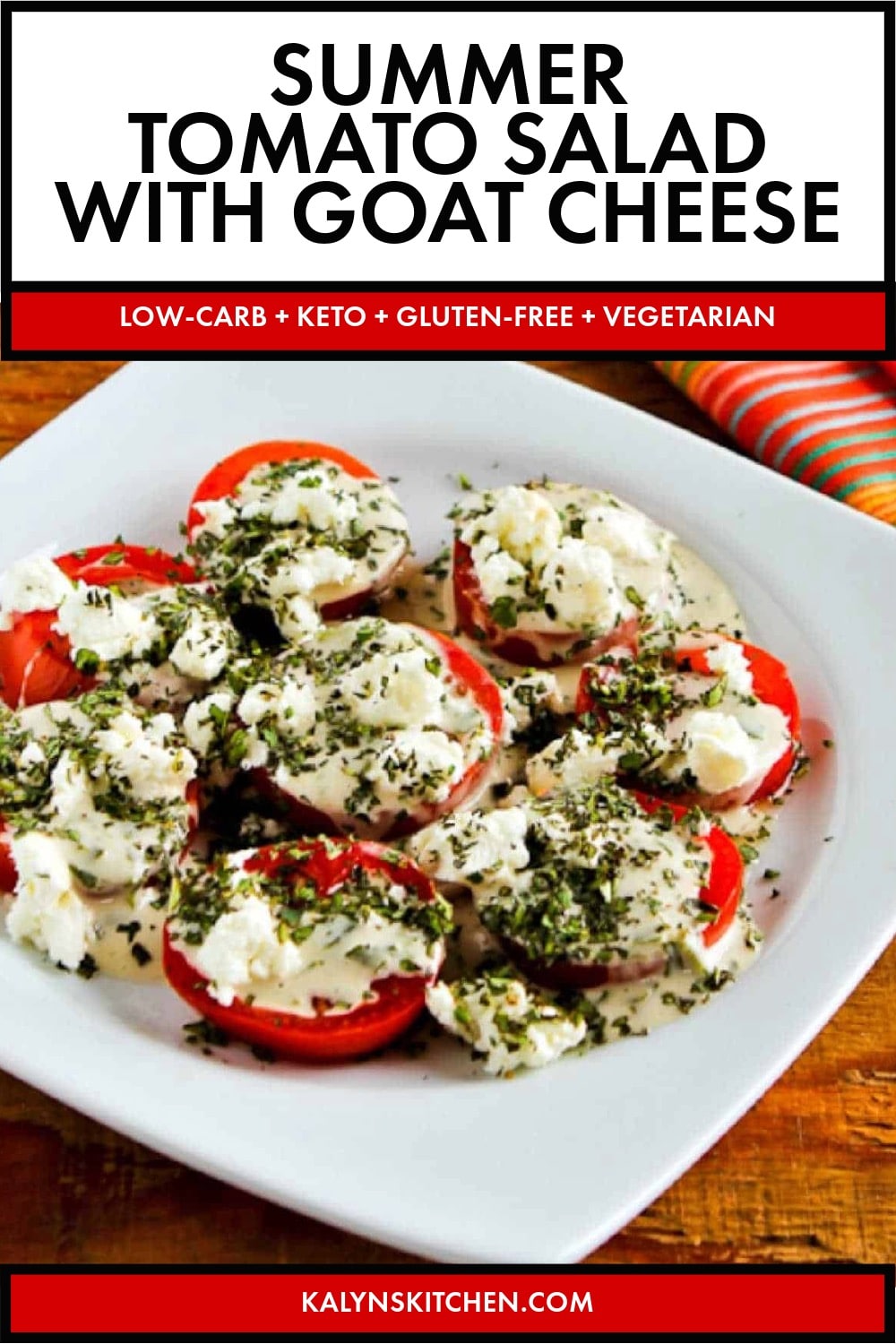 Pinterest image of Summer Tomato Salad with Goat Cheese
