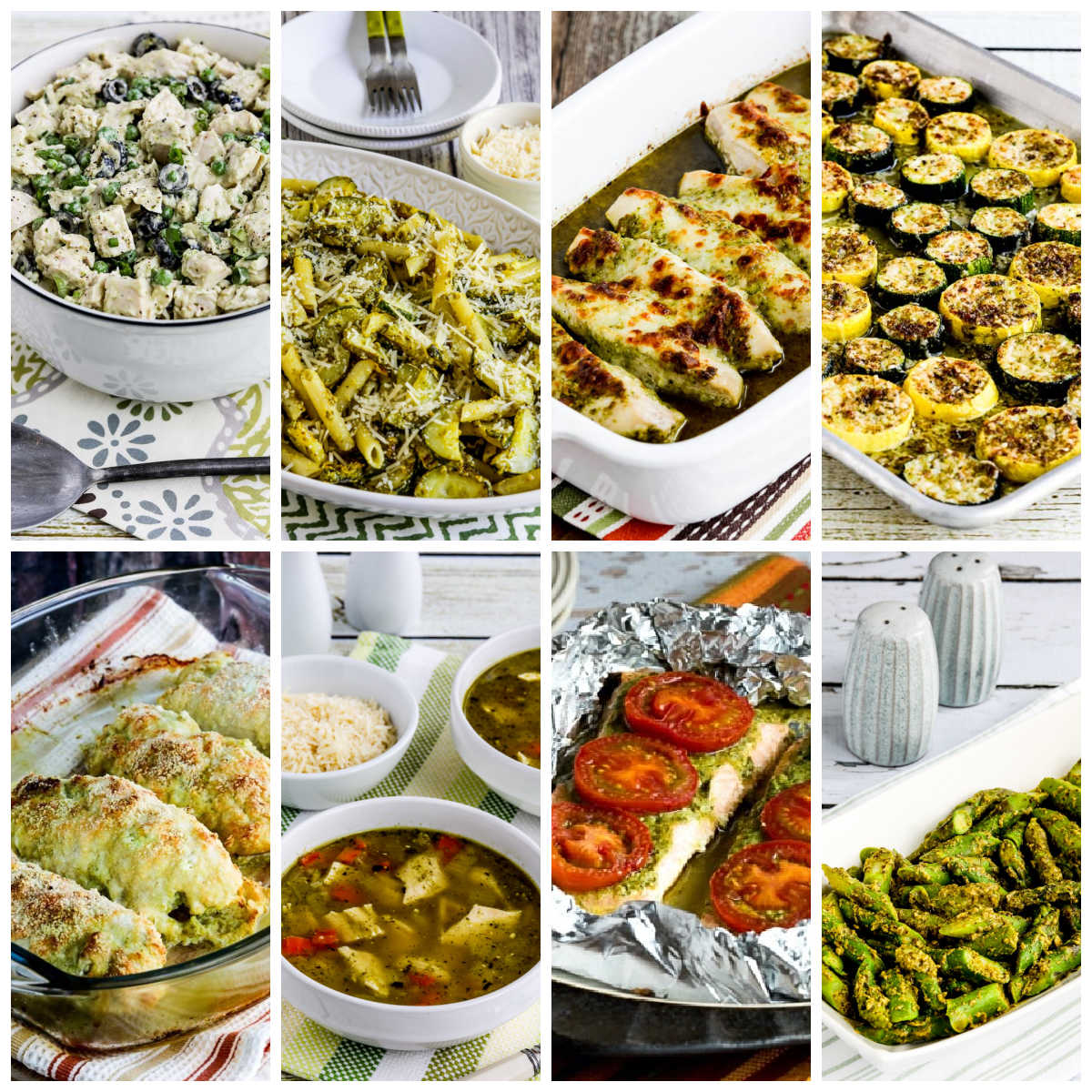 Amazing Recipes with Pesto collage of featured recipes.