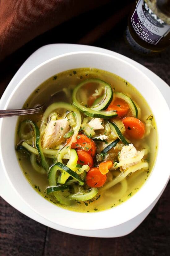 Instant Pot Chicken Zoodle Soup from Diethood