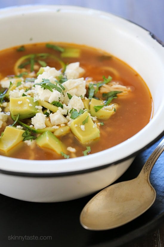 Chipotle Chicken Zucchini "Fideo" Soup from Skinnytaste