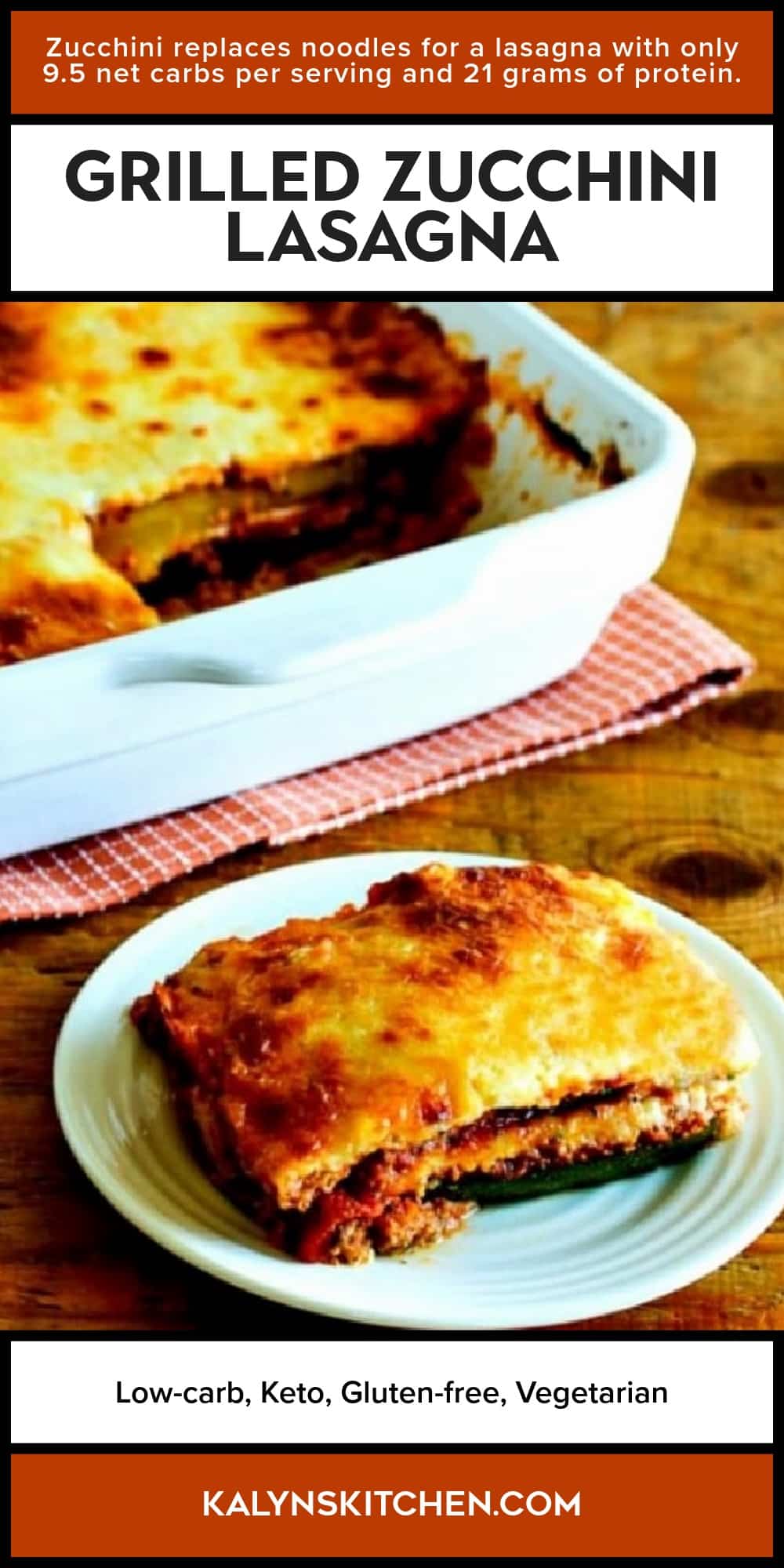 Pinterest image of Grilled Zucchini Lasagna