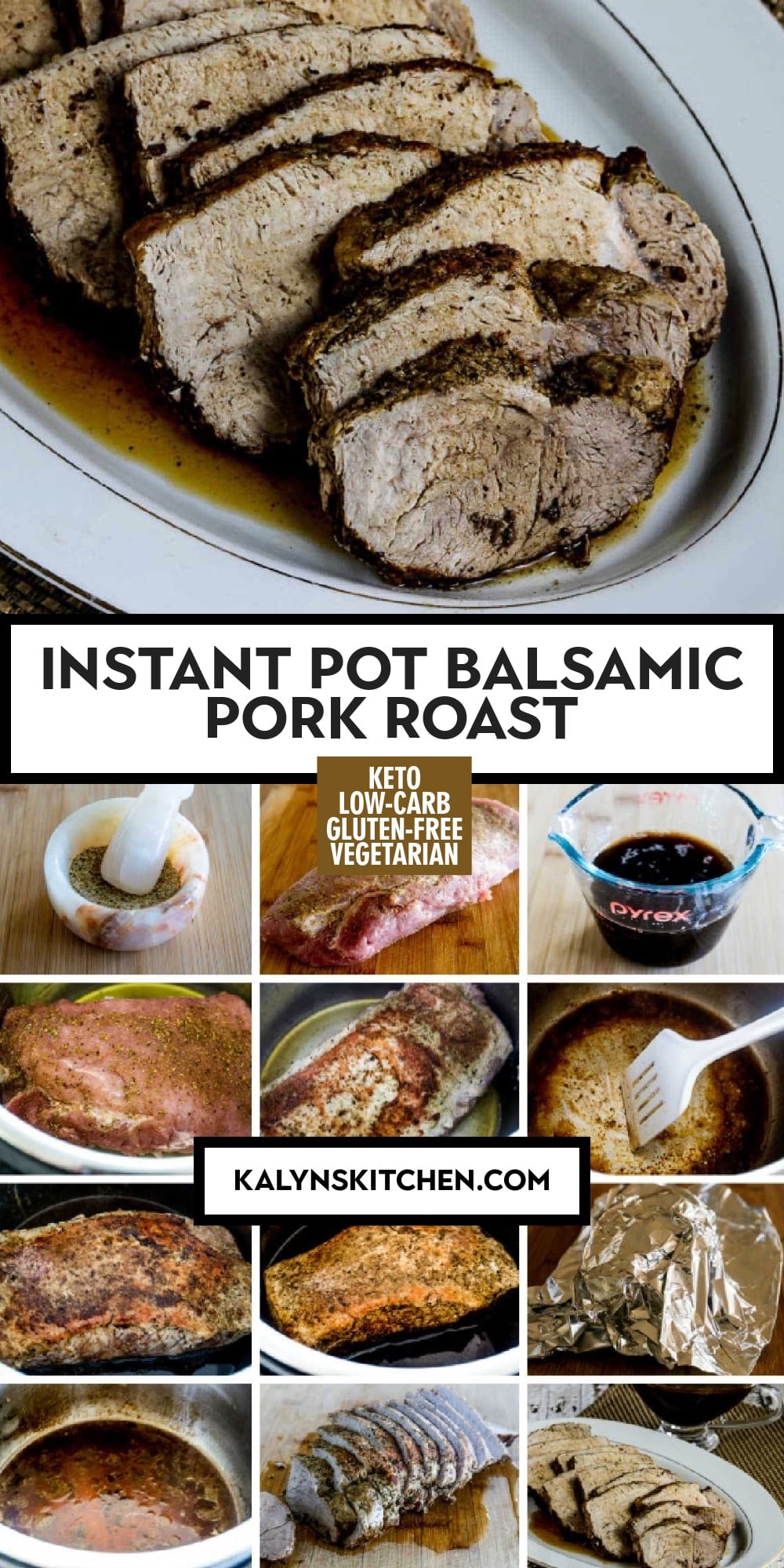 Pinterest image of Instant Pot Balsamic Pork Roast