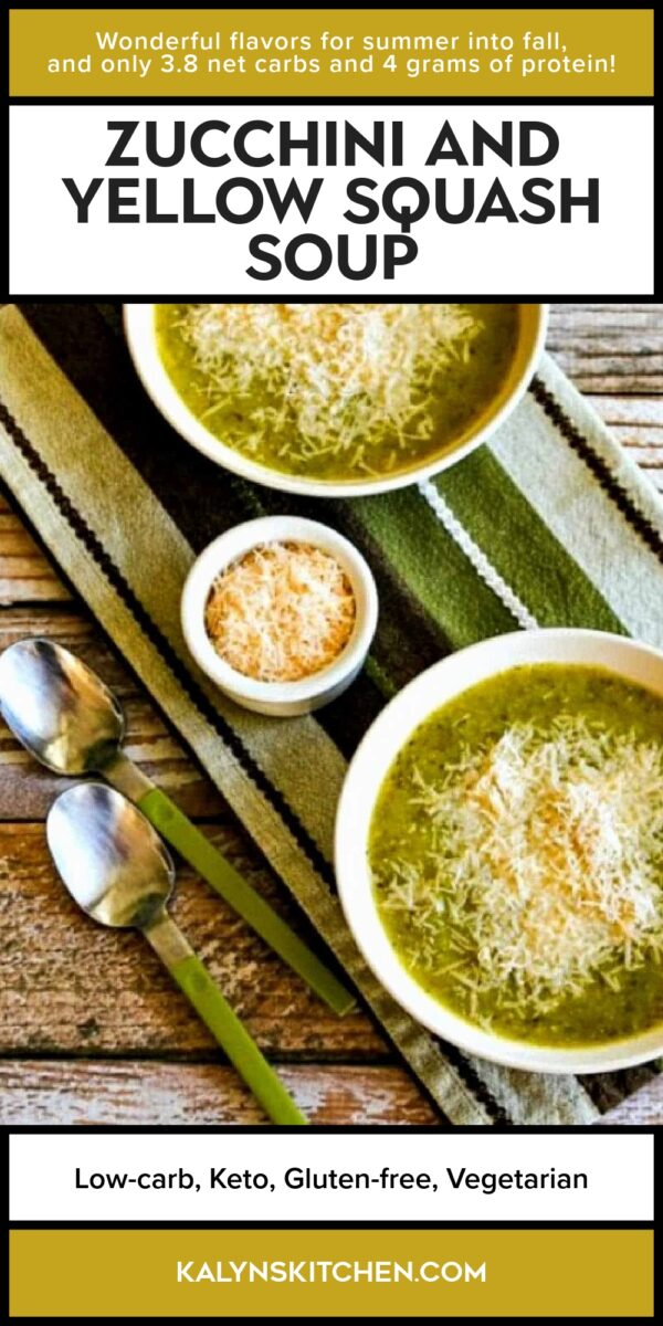 Pinterest image of Zucchini and Yellow Squash Soup