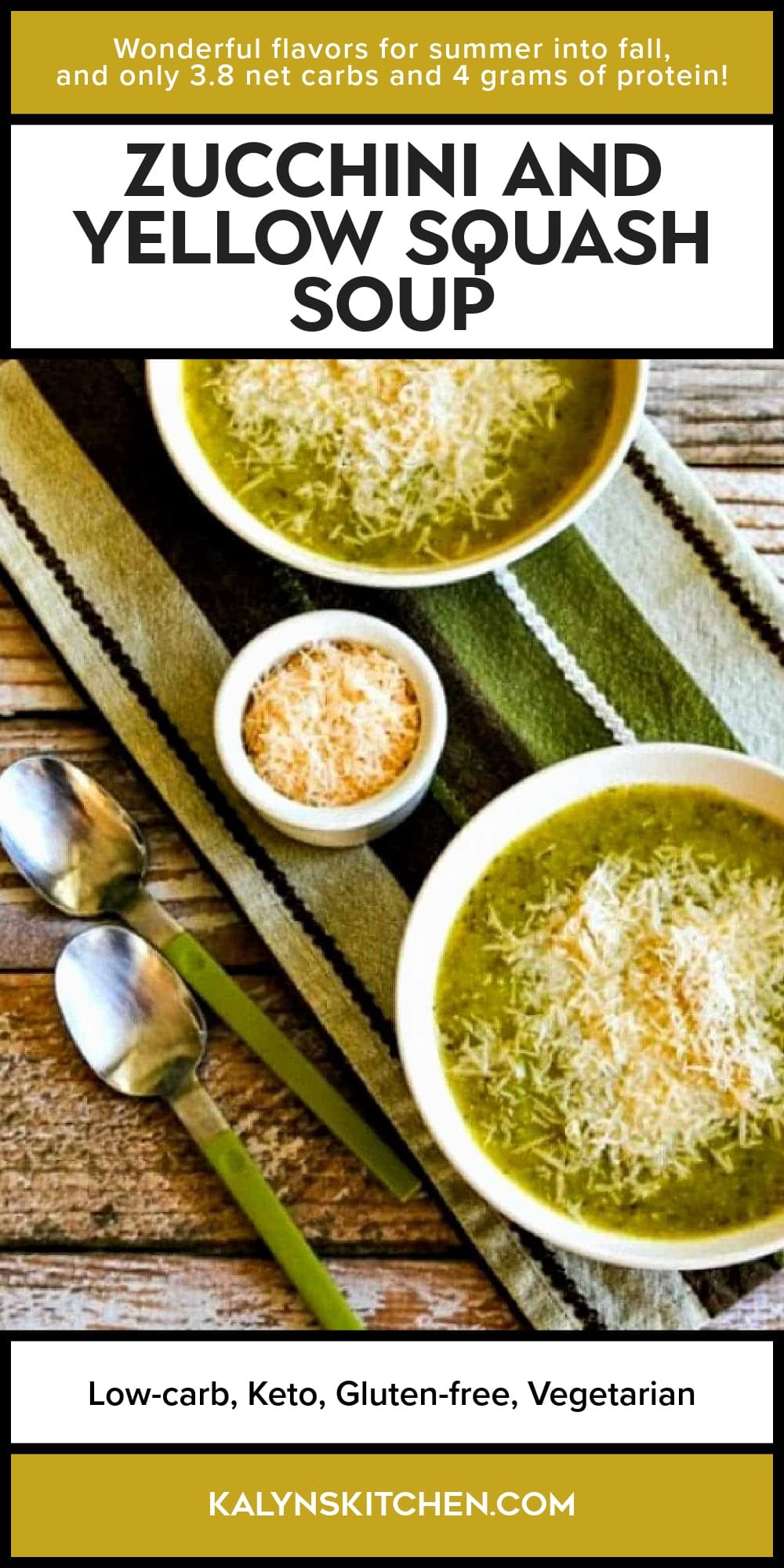 Pinterest image of Zucchini and Yellow Squash Soup