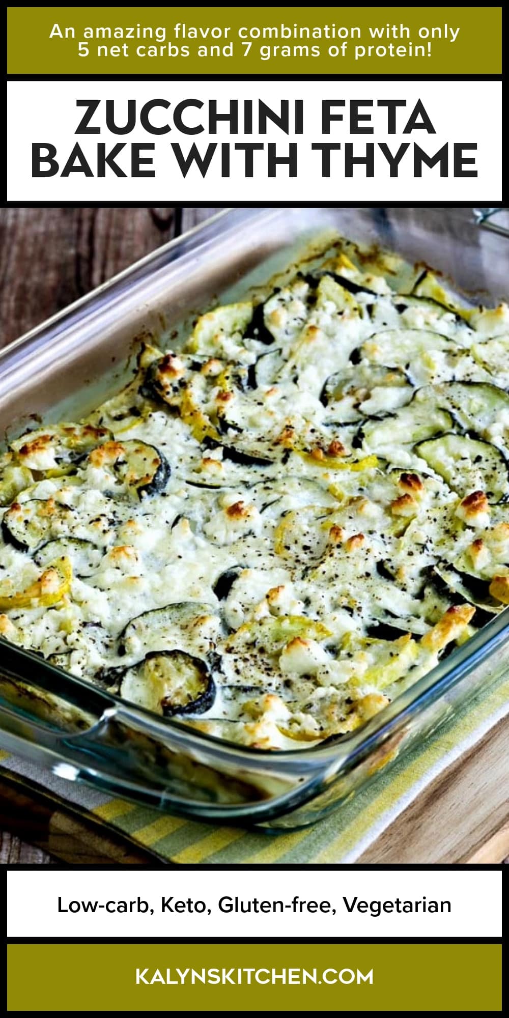 Pinterest image of Zucchini Feta Bake with Thyme