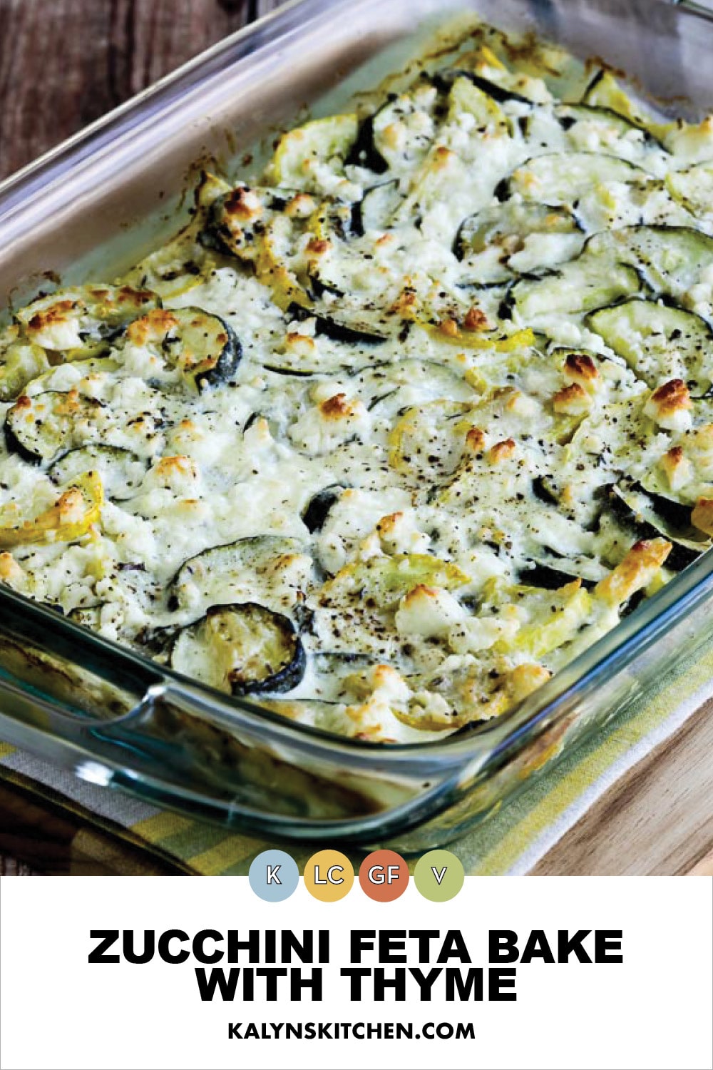Pinterest image of Zucchini Feta Bake with Thyme