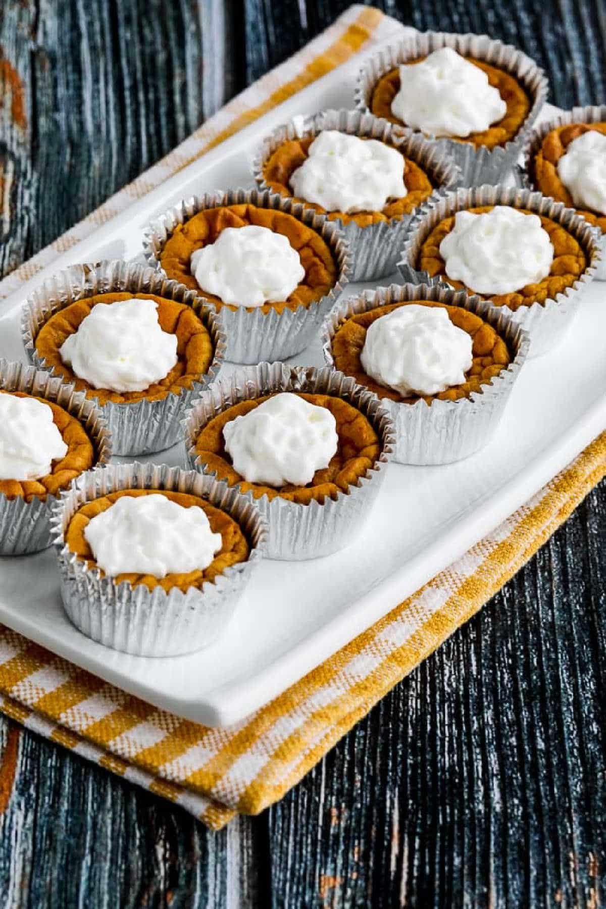 10 Mini Pumpkin Cheesecakes on platter