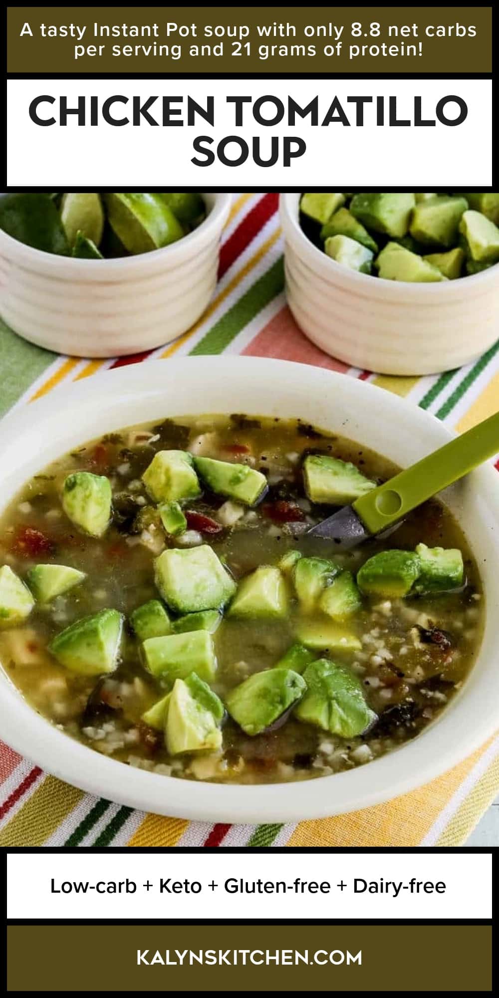 Pinterest image of Chicken Tomatillo Soup