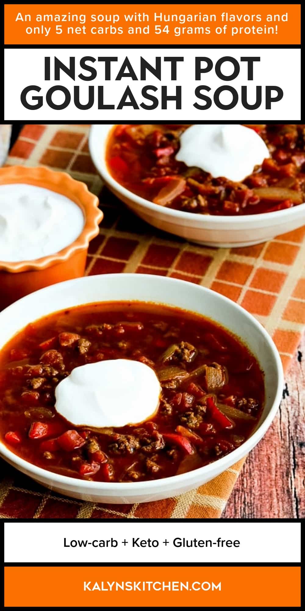 Pinterest image of Instant Pot Goulash Soup