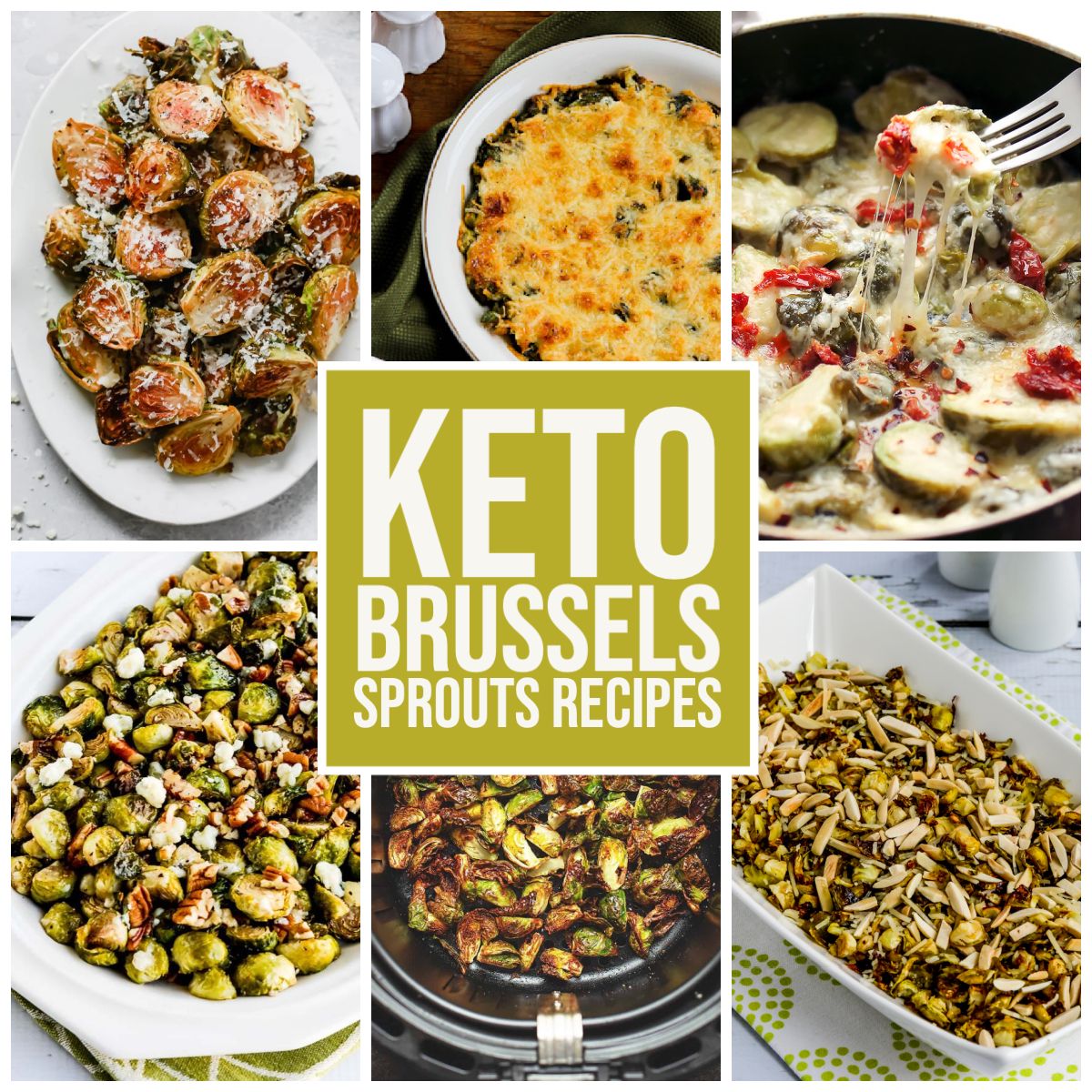Keto Brussels Sprouts Recipes collage with text overlay