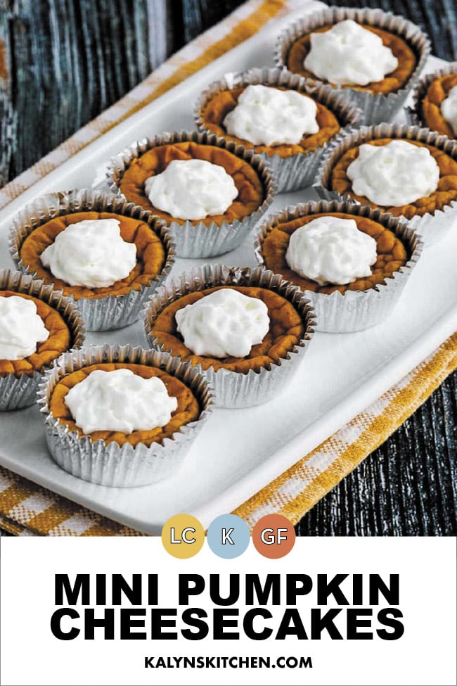 Pinterest image of Mini Pumpkin Cheesecakes