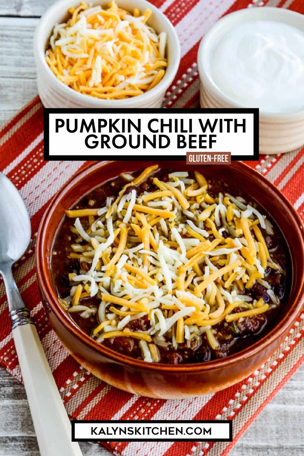 Pinterest image of Pumpkin Chili with Ground Beef