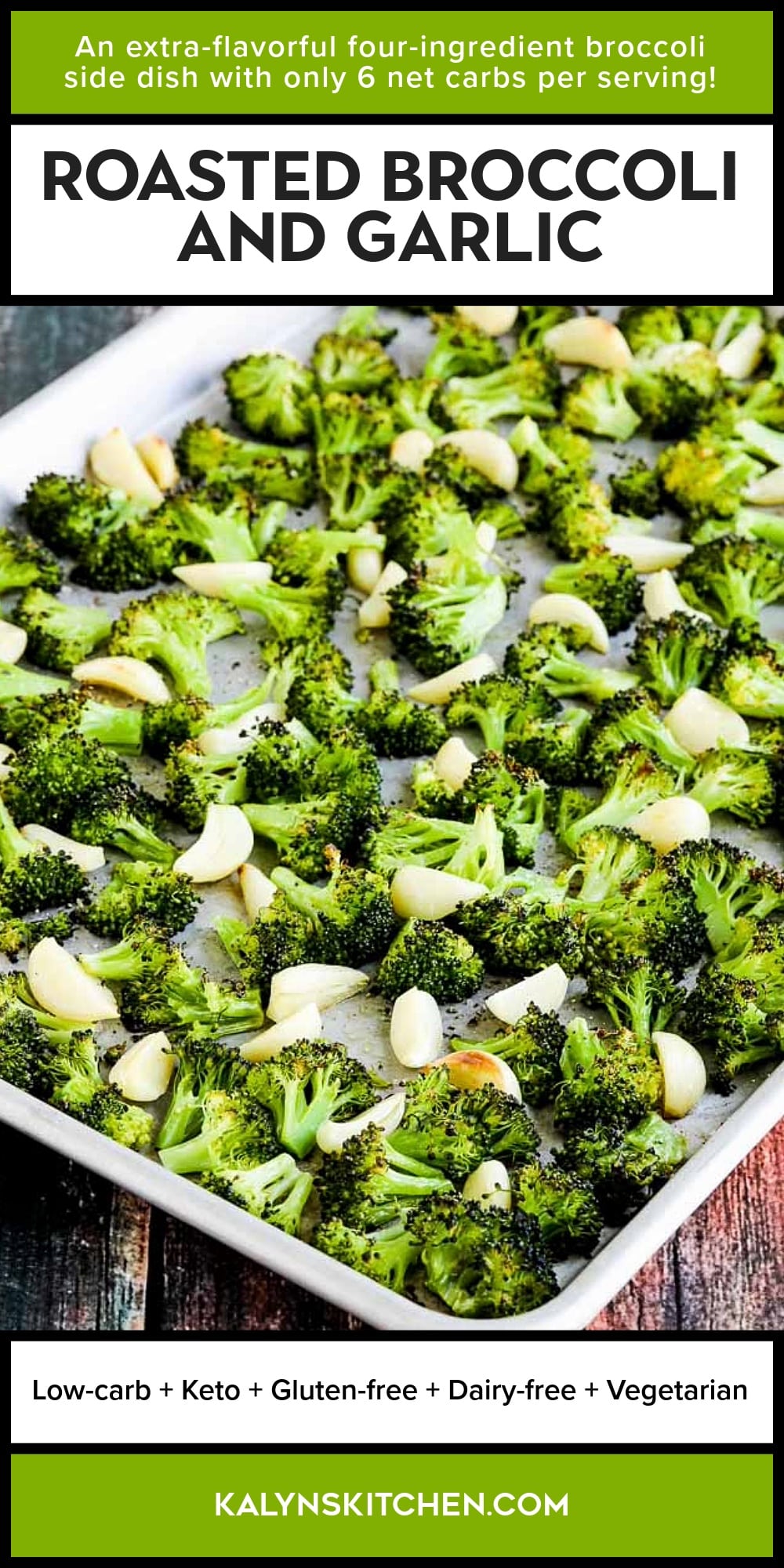 Pinterest image of Roasted Broccoli and Garlic
