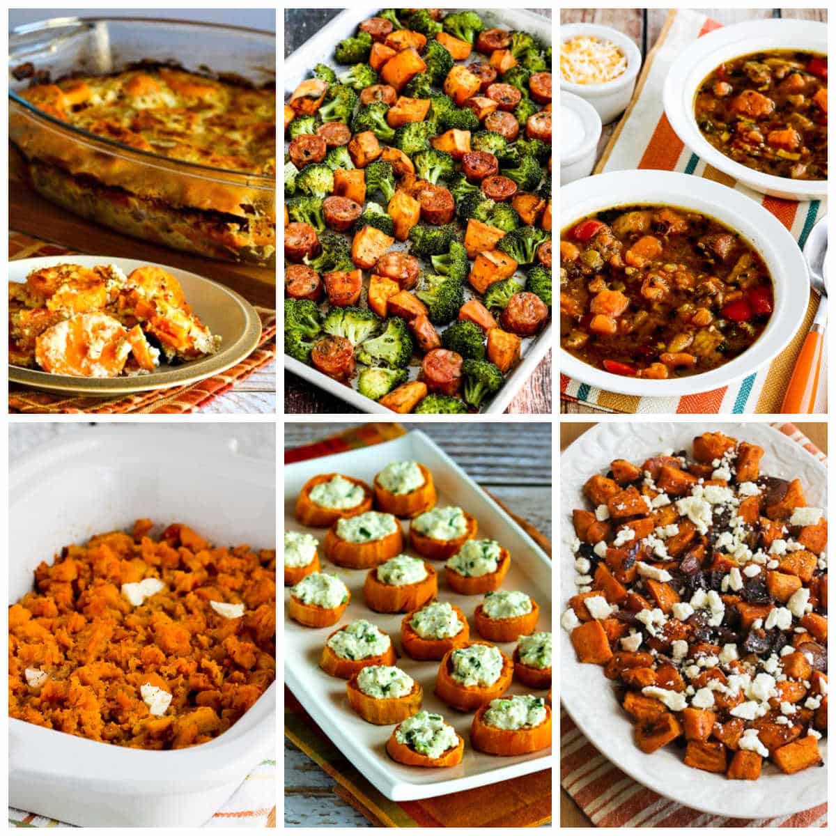 Favorite Healthy Sweet Potato Recipes collage of featured recipes