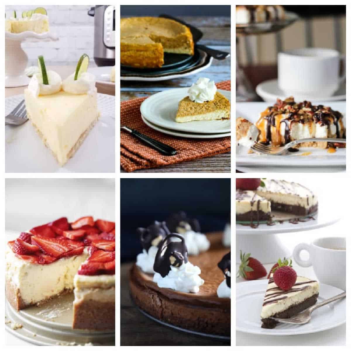 A Collage of Low Carb and Keto Cheesecake Recipes Featured Recipes