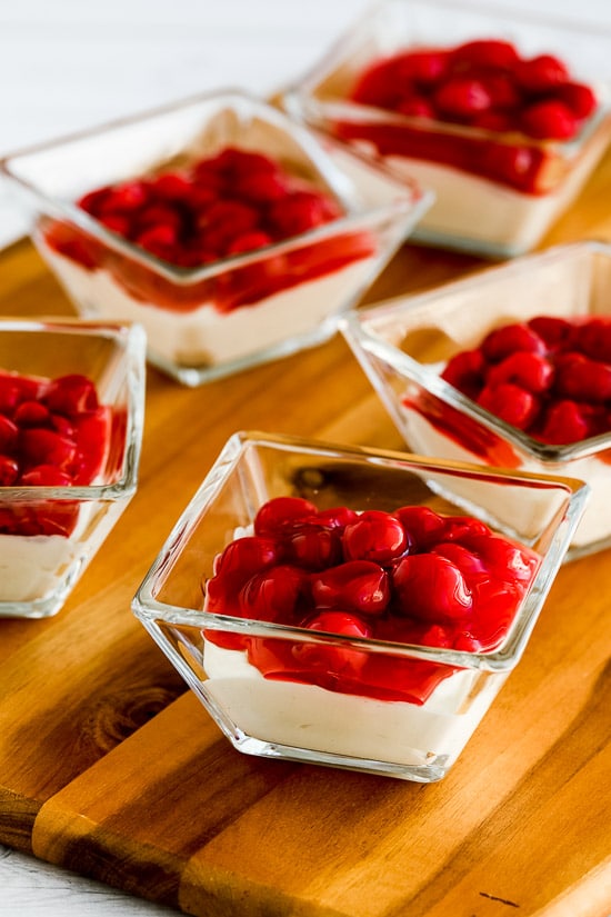 Low-Carb No-Bake Cherry Cheesecake Dessert from Kalyn's Kitchen