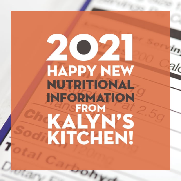 Happy New Nutritional Information graphic