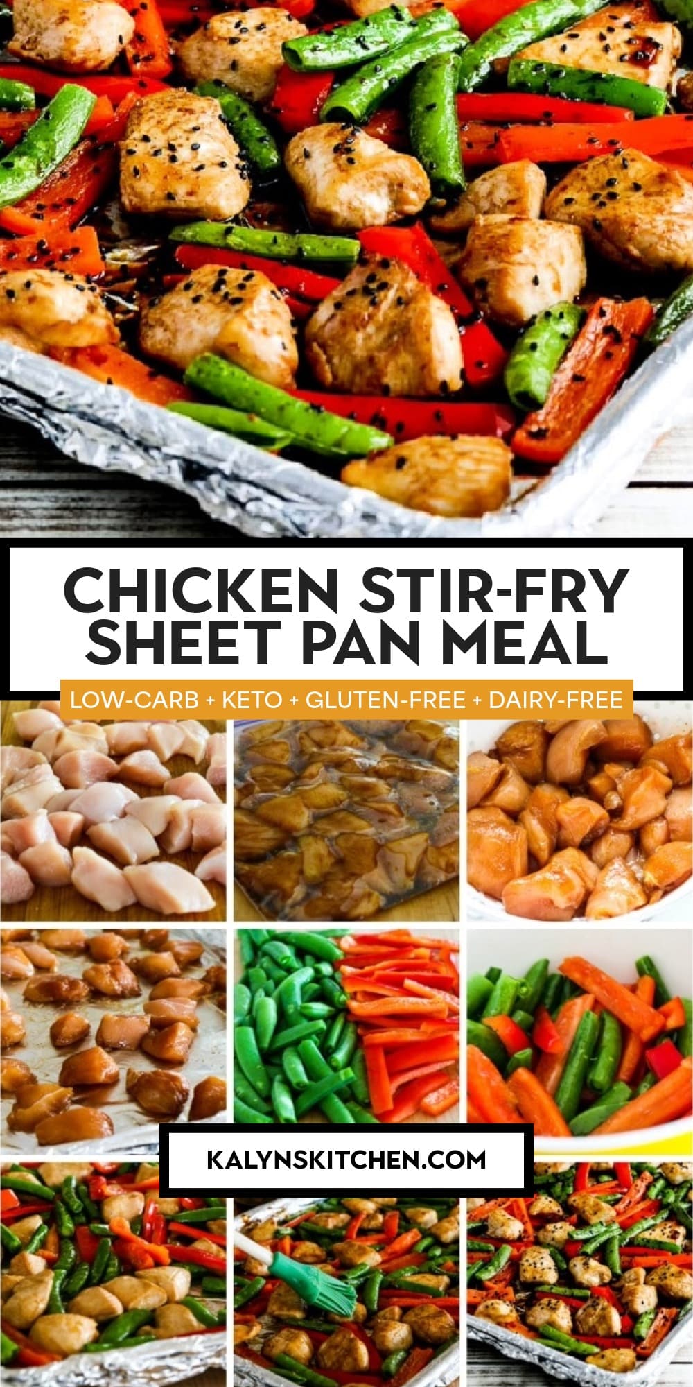 Pinterest image of Chicken Stir-Fry Sheet Pan Meal