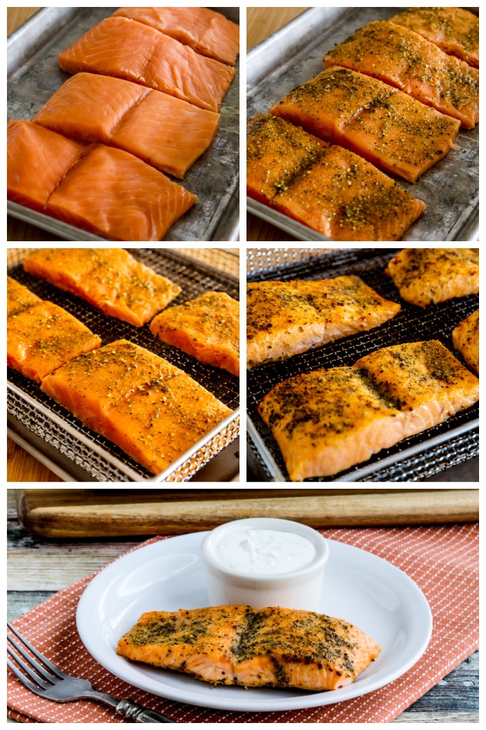 Greek Salmon with Tzatziki Sauce process shots collage