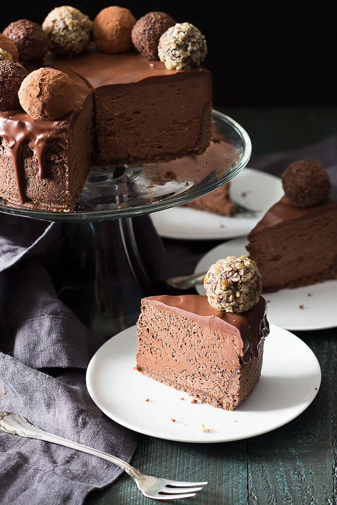 Low Carb Chocolate Truffle Cheesecake from Low-Carb Maven