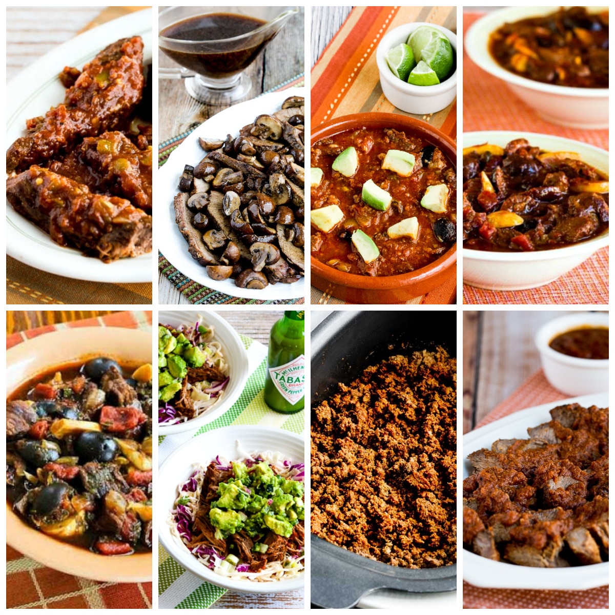 Slow Cooker Beef Recipes collage photo showing featured recipes.