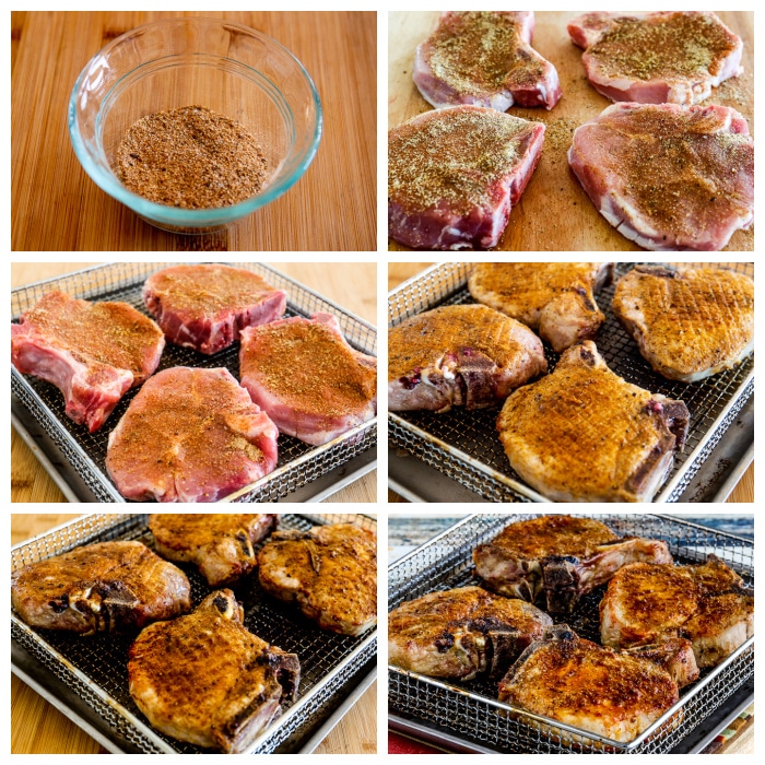 Air Fryer Pork Chops process shots collage