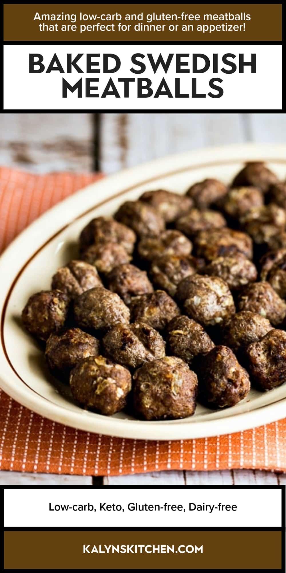 Pinterest image of Baked Swedish Meatballs