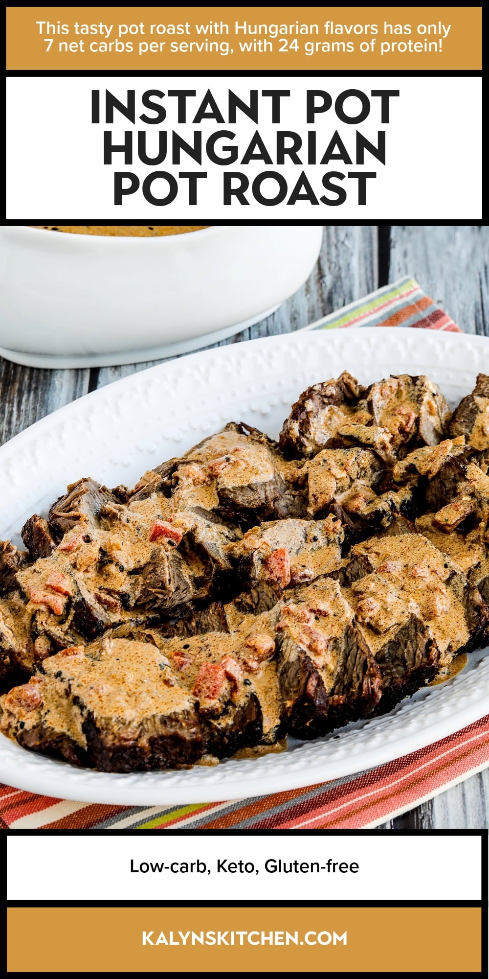 Pinterest image of Instant Pot Hungarian Pot Roast