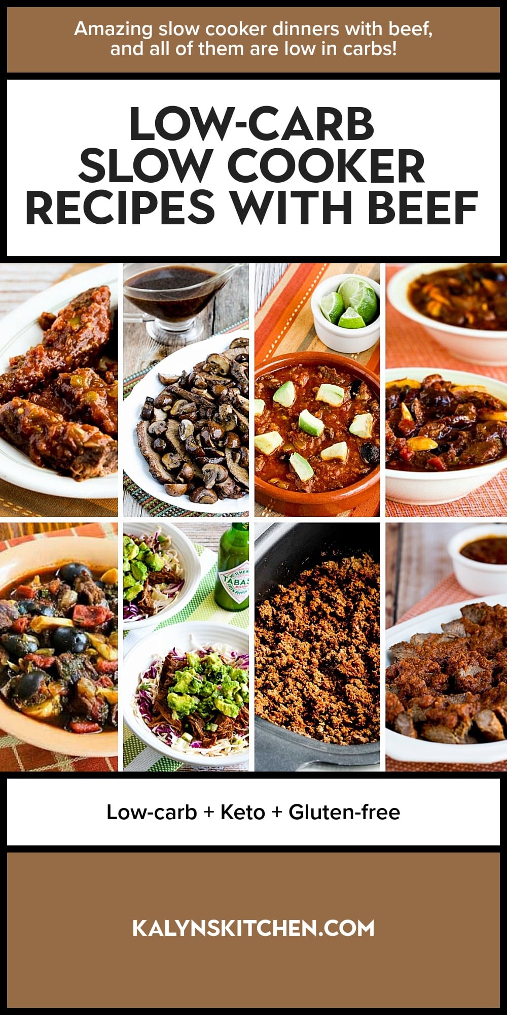 Pinterest image of Low-Carb Slow Cooker Recipes with Beef