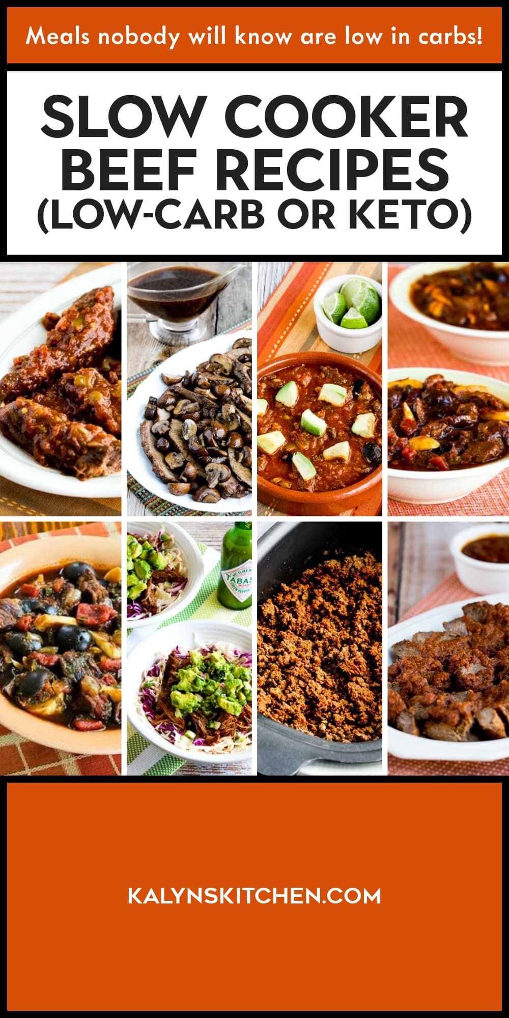 Pinterest image of Slow Cooker Beef Recipes (Low-Carb or Keto)