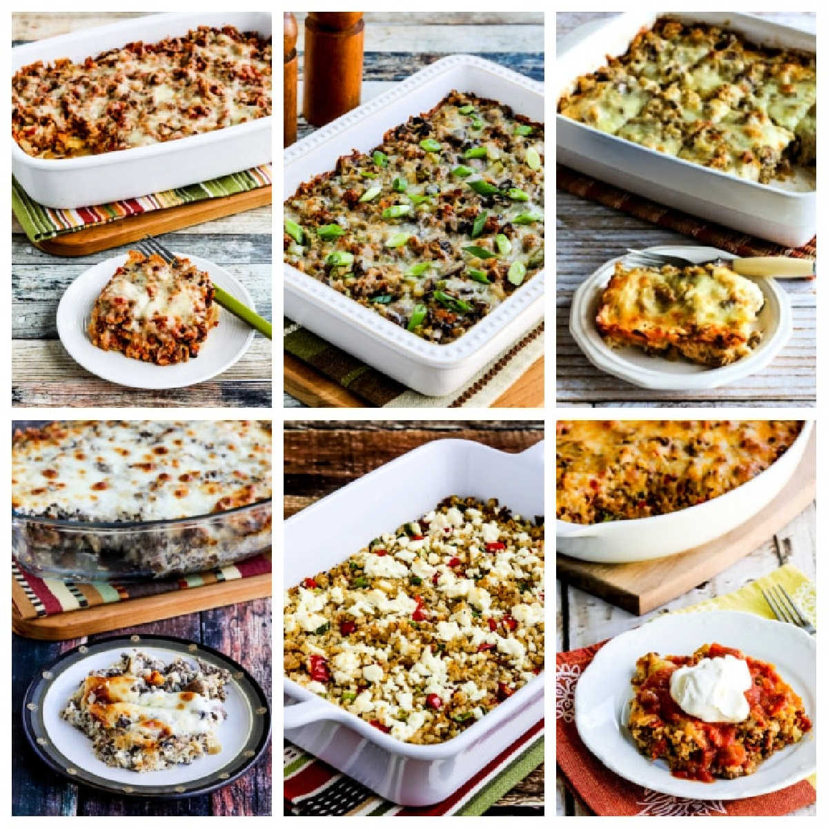 Cauliflower Rice Casserole Recipes collage of featured recipes