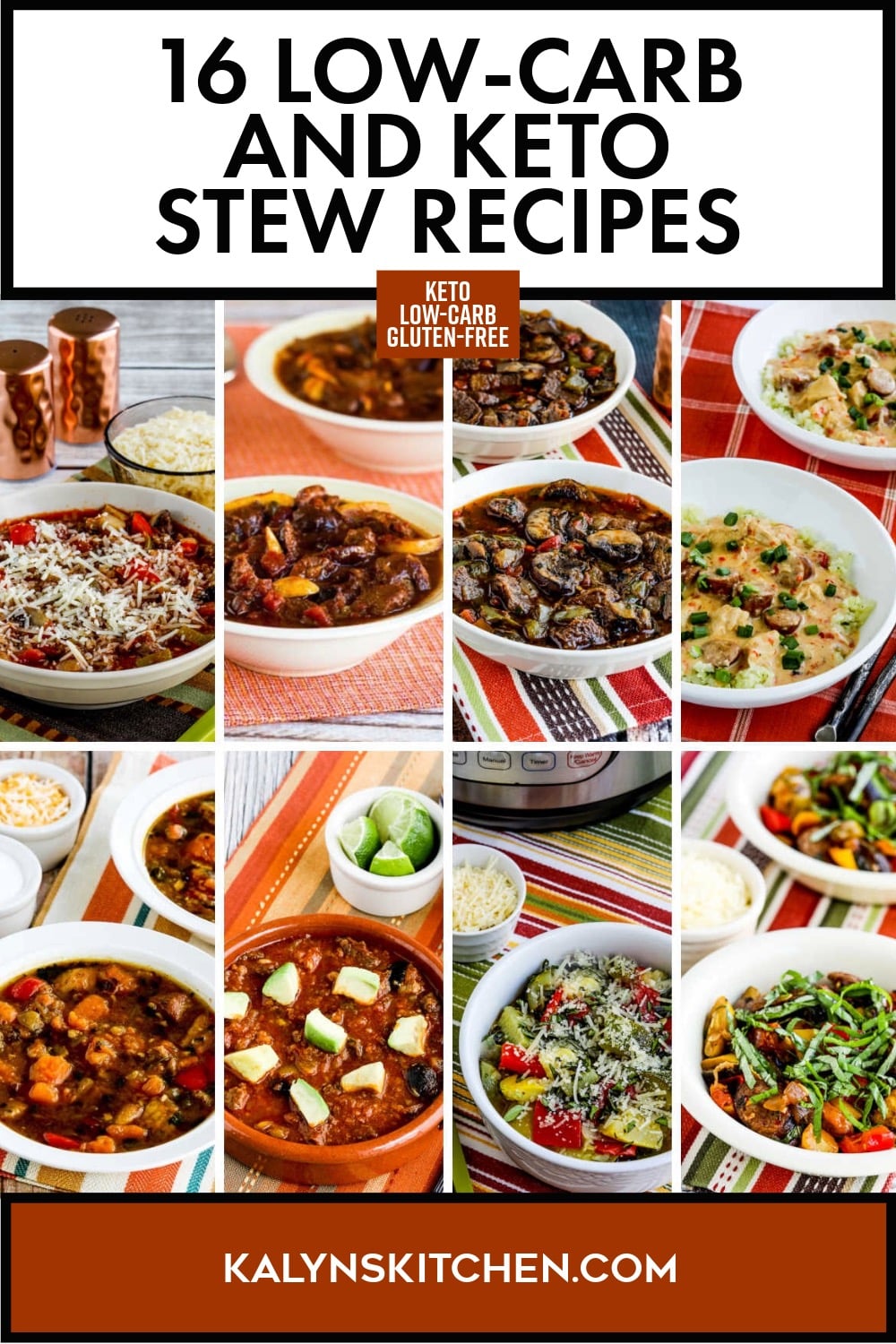 Pinterest image of 16 Low-Carb and Keto Stew Recipes