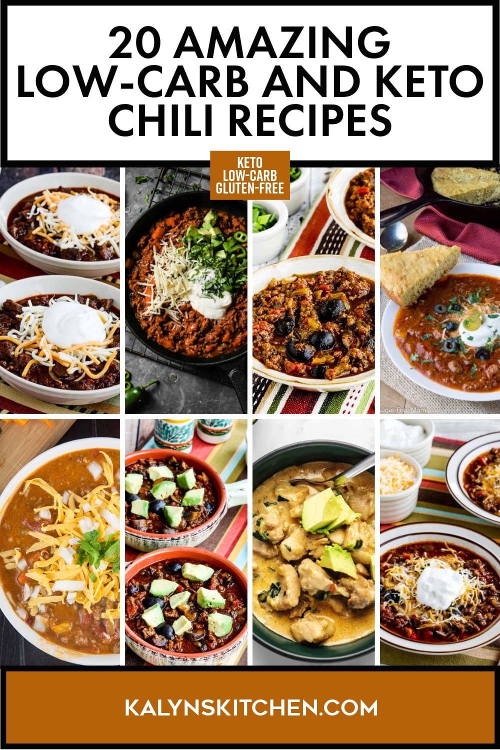Pinterest image of 20 Amazing Low-Carb and Keto Chili Recipes