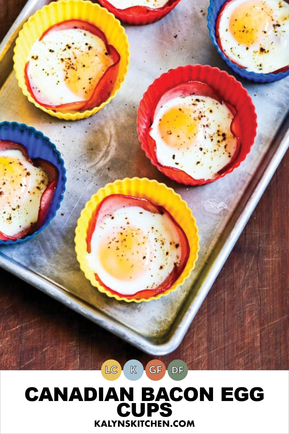 Pinterest image of Canadian Bacon Egg Cups