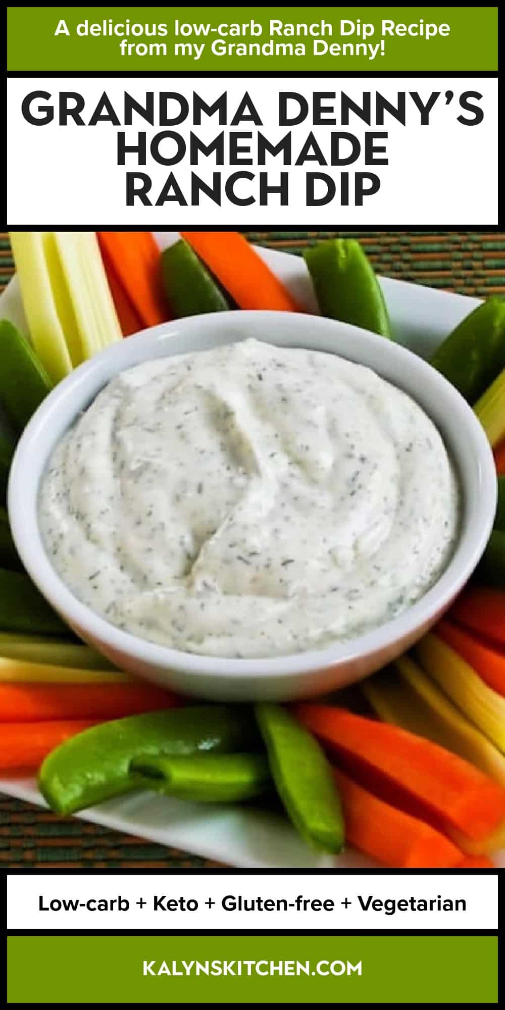 Pinterest image of Grandma Denny's Homemade Ranch Dip