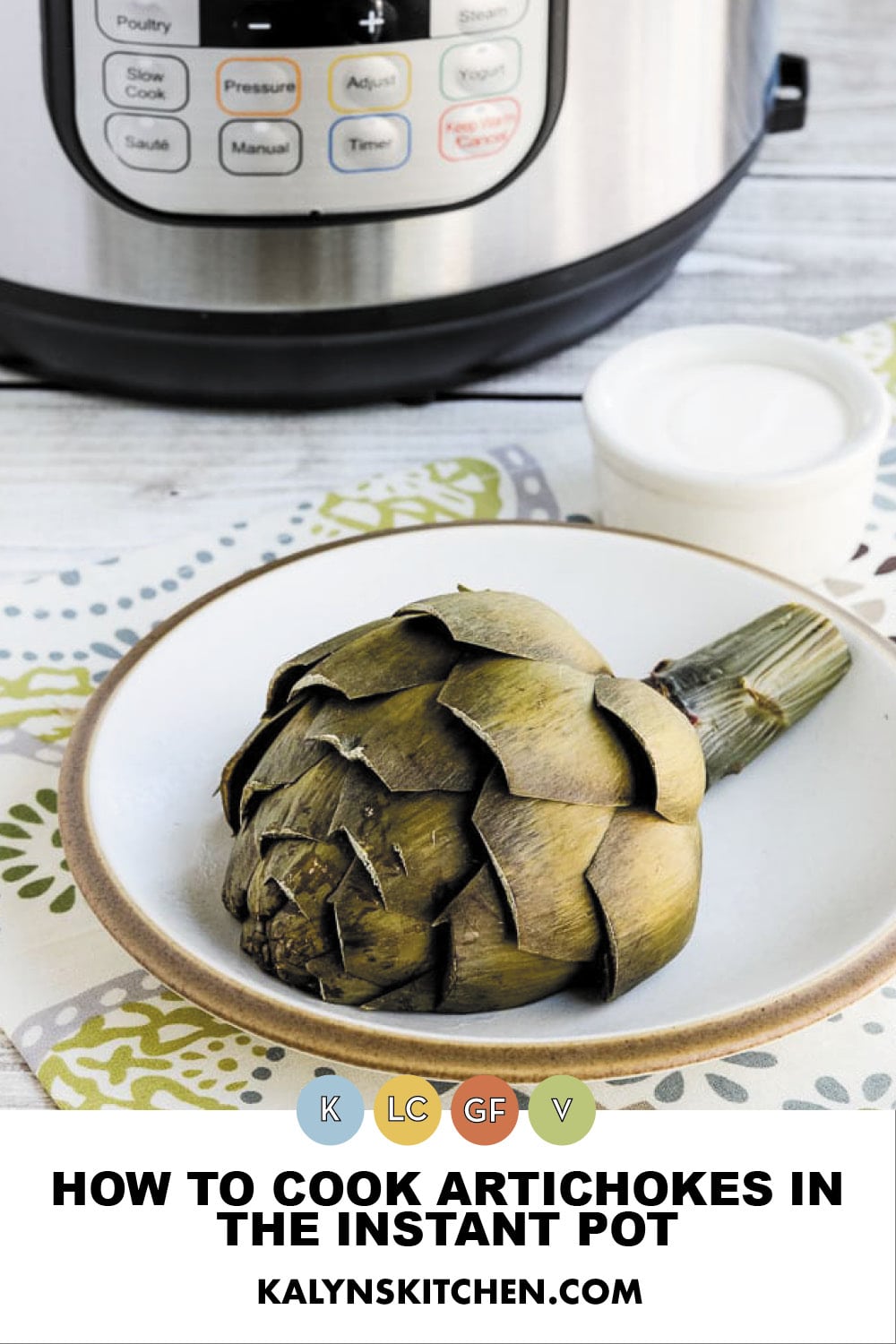 Pinterest image of How to Cook Artichokes in the Instant Pot