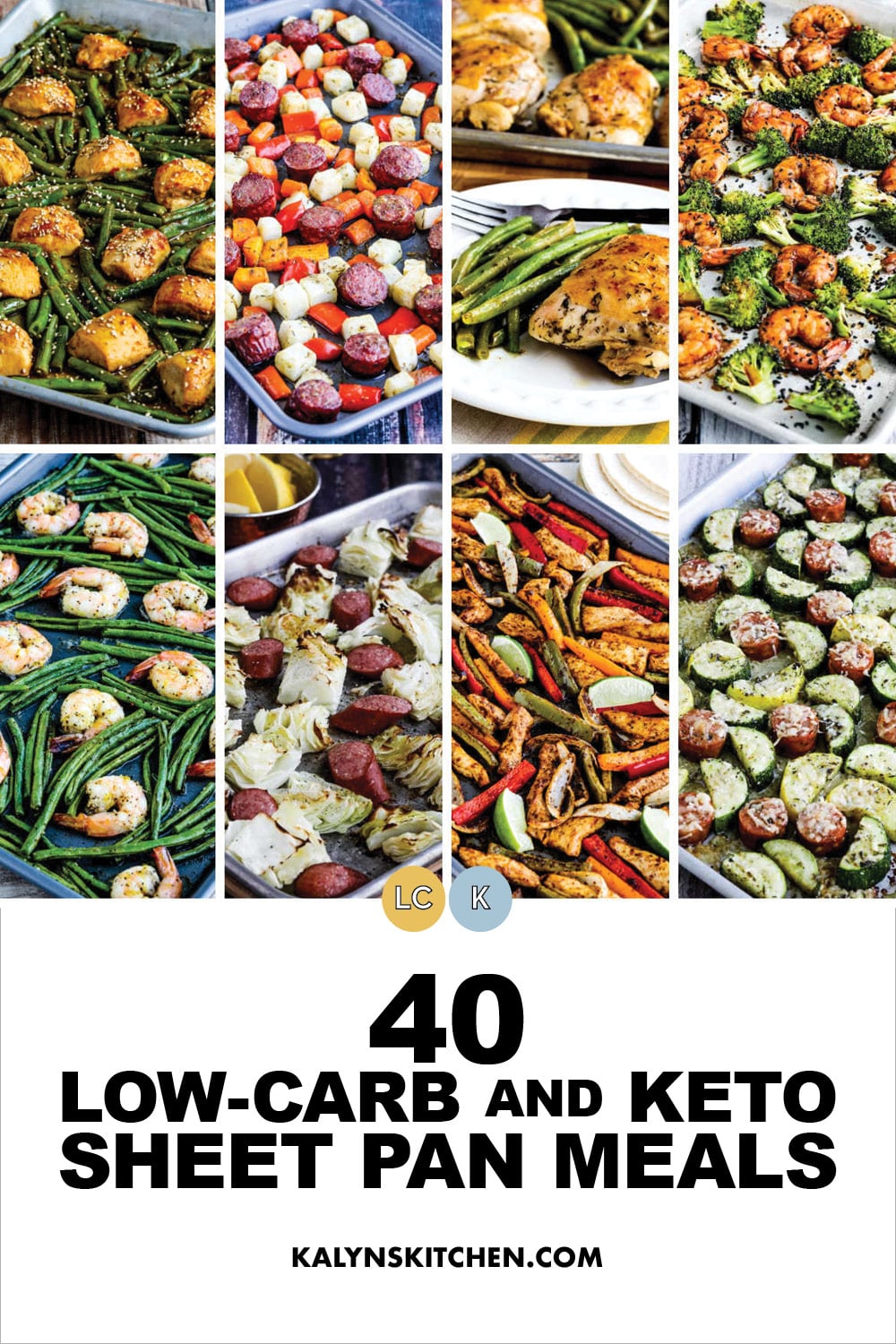 Pinterest image of 40 Low-Carb and Keto Sheet Pan Meals