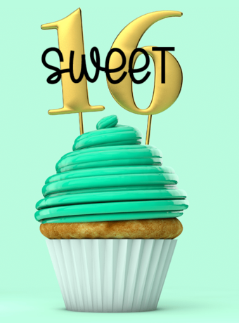Kalyn's Kitchen is Sweet Sixteen! graphic for sixteenth birthday post