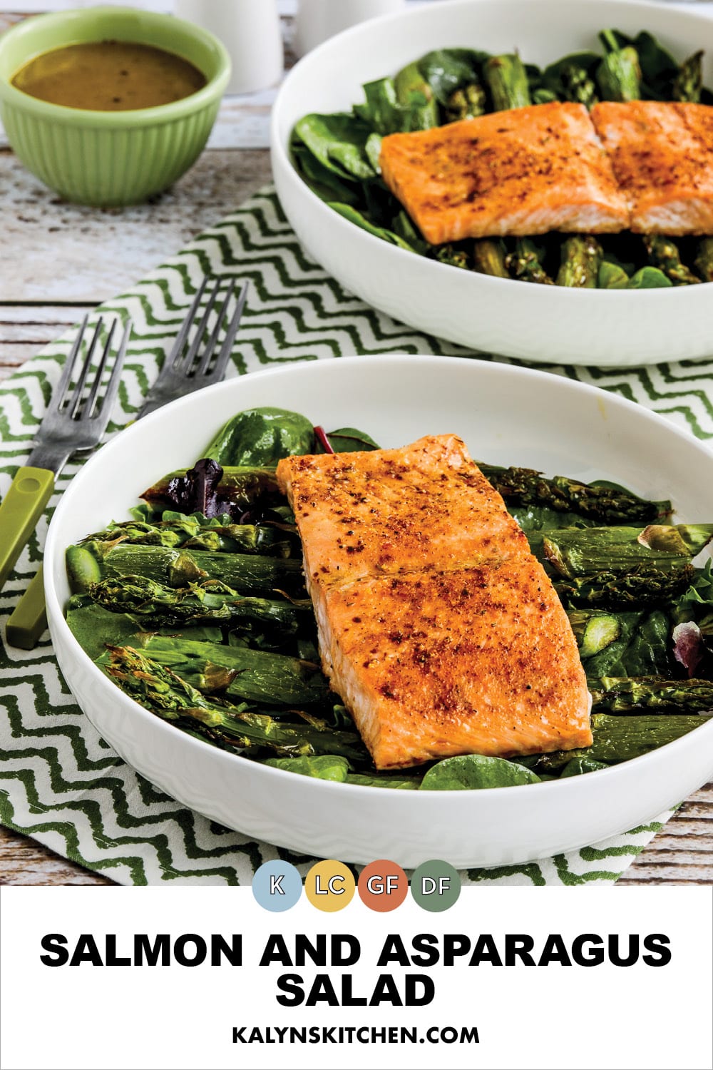 Pinterest image of Salmon and Asparagus Salad