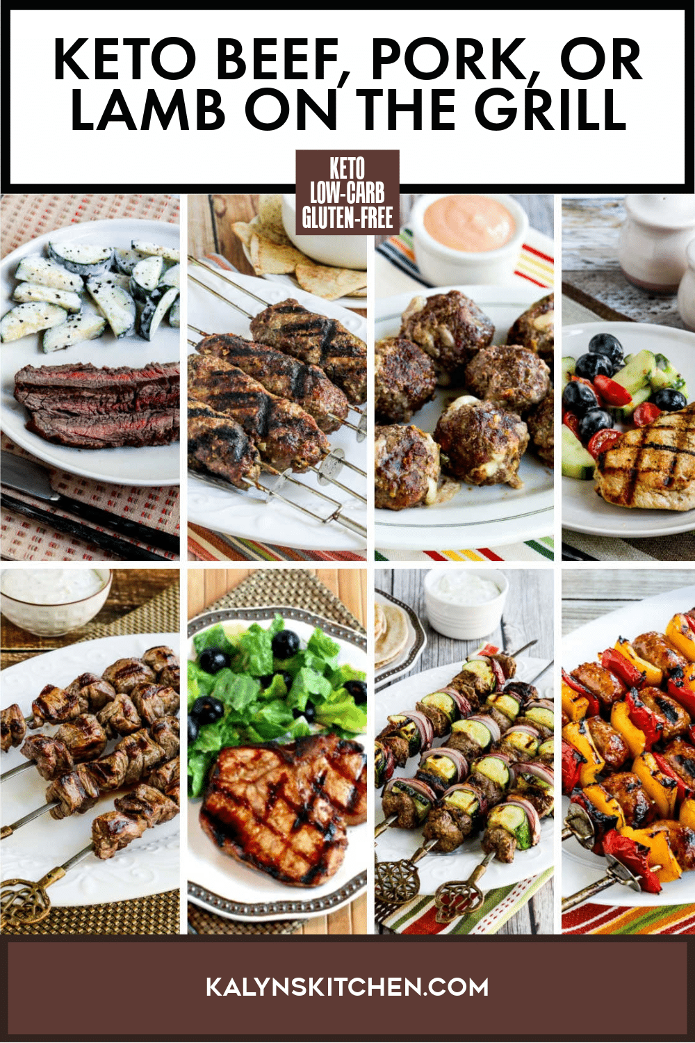 Pinterest image of Keto Beef, Pork, or Lamb On the Grill
