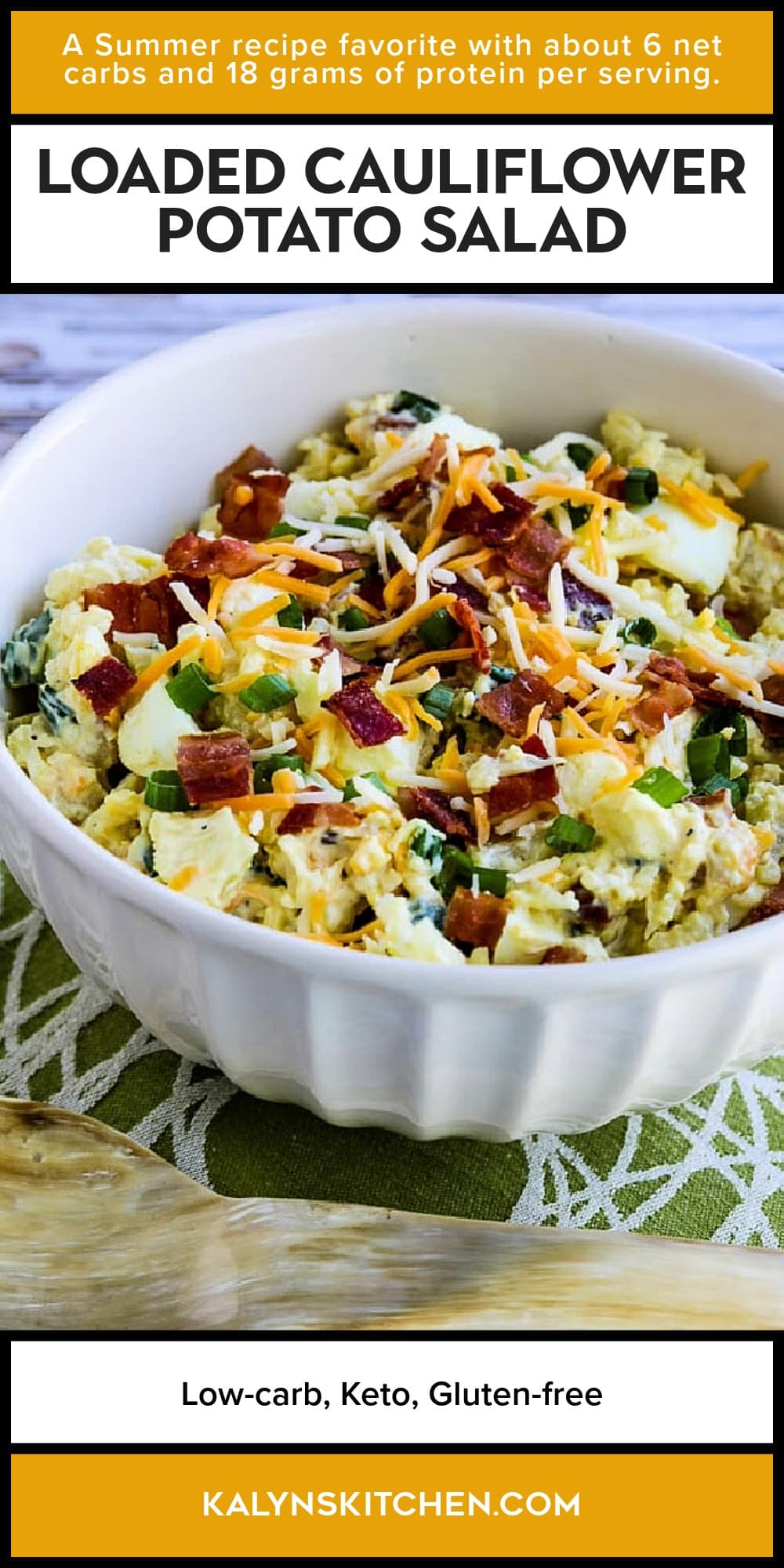Pinterest image of Loaded Cauliflower Potato Salad
