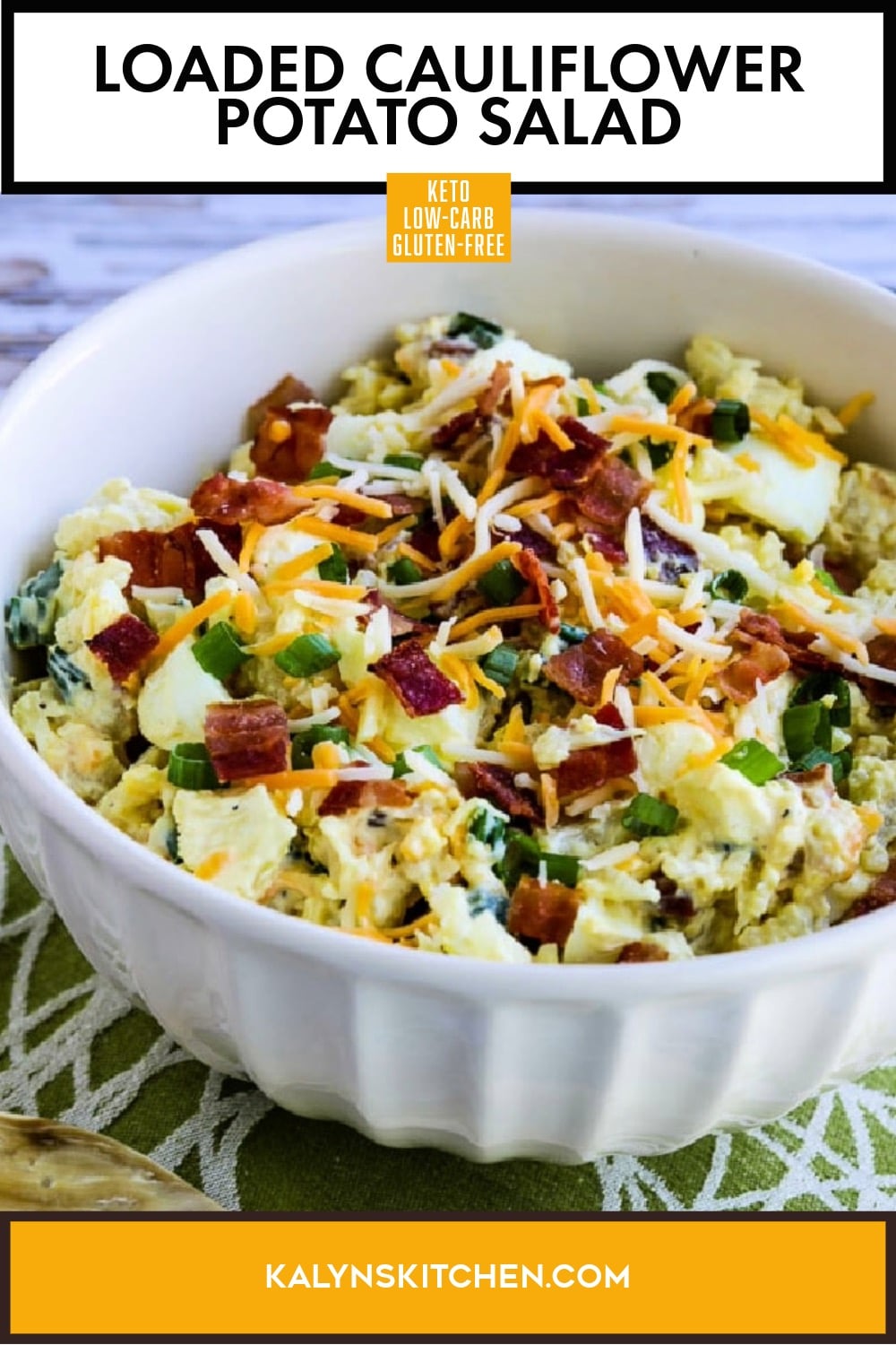 Pinterest image of Loaded Cauliflower Potato Salad